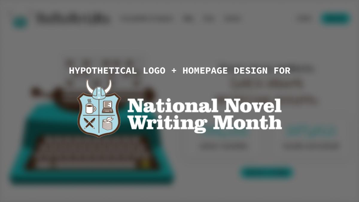 NaNoWriMo Logo & Homepage Re-Design