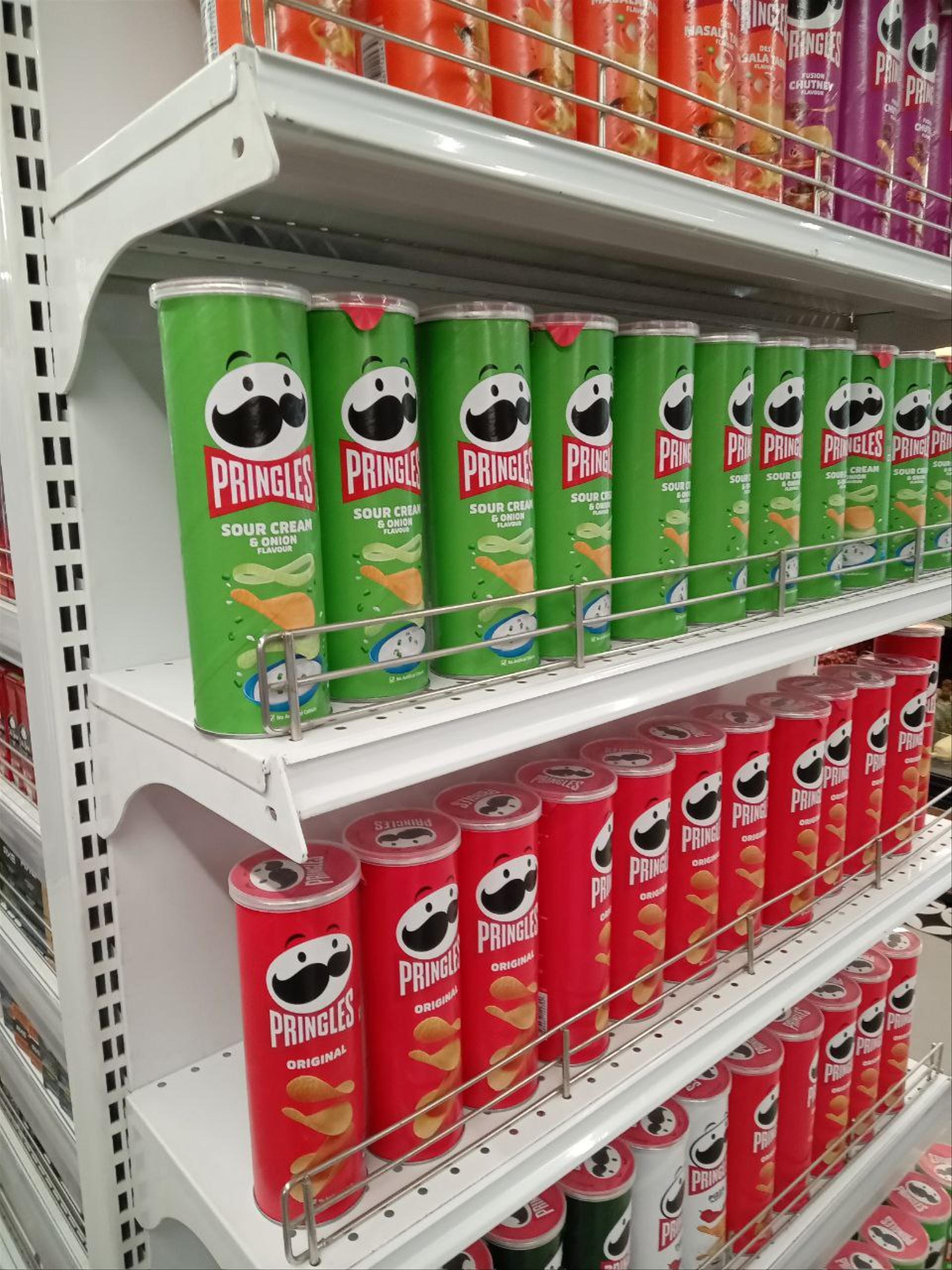 The shelf of Pringles I found in Ratnadeep, one of India’s supermarket chains.